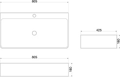 SantiLine Раковина накладная 80.5 SL-1080 белая – фотография-2